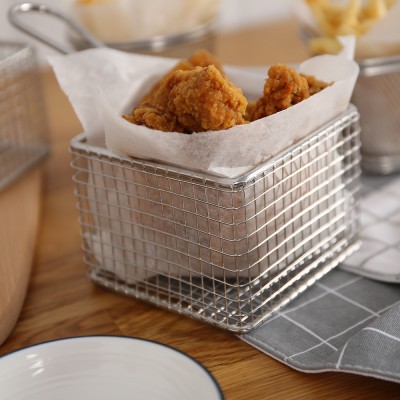 Stainless Steel Wire Mesh Fry Basket Mini Fryer Basket