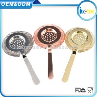 Wholesale price stainless steel cocktail strainer rose gold