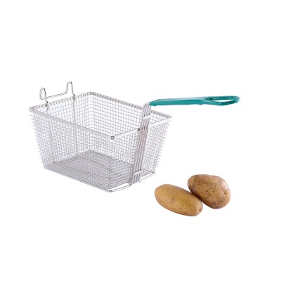 Stainless Steel Rectangular Deep Fryer Basket Chicken Frying Basket