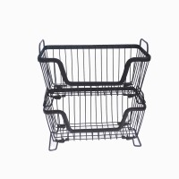 Home Kitchen Fruit Sundries Storage Organizer Metal Mesh Wire Basket