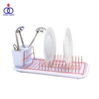 Metal Small Kitchen Storage Rack Cabinet Bowl Dish Drying Rack With Tray